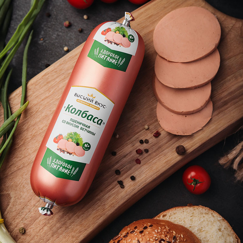 Колбаса со вкусом ветчины Высший Вкус 400гр Колбаса со вкусом ветчины Высший Вкус 400гр — изображение 1