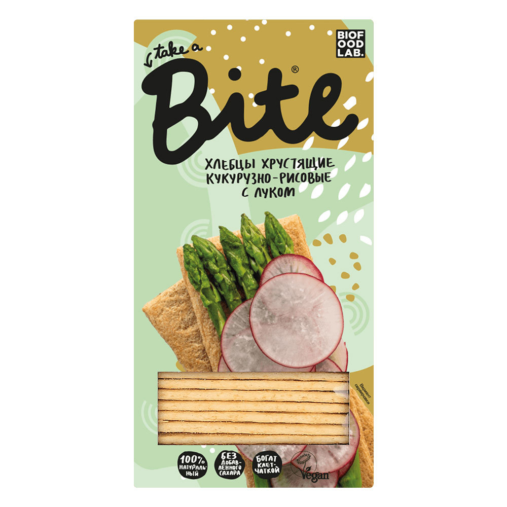 Хлебцы Bite кукурузно-рисовые с луком 150гр Хлебцы Bite кукурузно-рисовые с луком 150гр — изображение 1