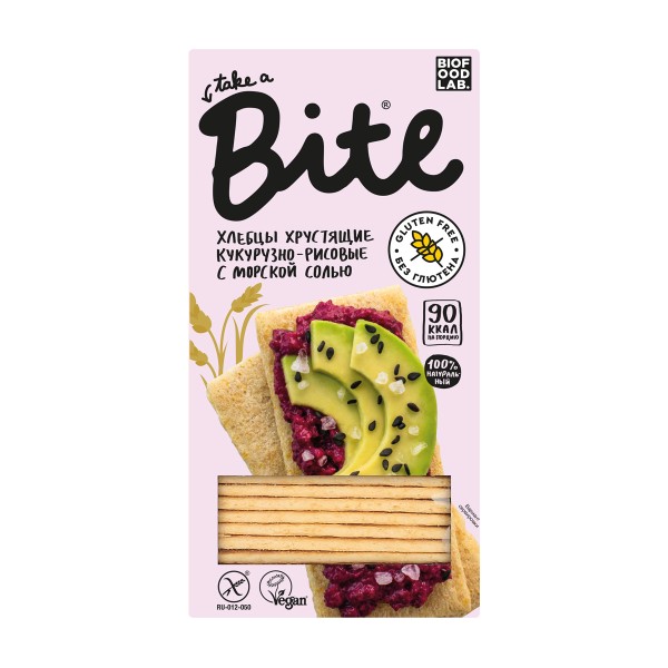 Хлебцы Bite кукурузно-рисовые с морской солью 150гр Хлебцы Bite кукурузно-рисовые с морской солью 150гр — изображение 1